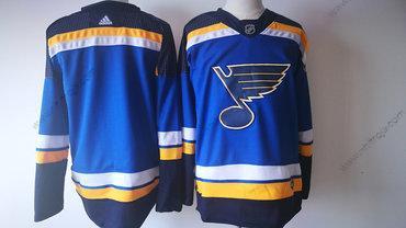 Herrar St. Louis Blues Blå 2017-2018 Hockey Stitched NHL Tröjor