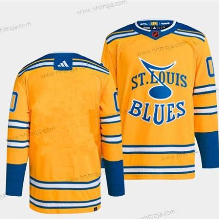 Herrar St. Louis Blues Blank Gul 2022-23 Omvänd Retro Stitched Tröjor