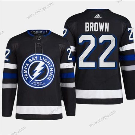 Herrar Tampa Bay Lightning #22 Logan Brown Svart 2024 Stadium Series Stitched Tröjor