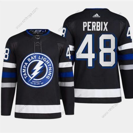 Herrar Tampa Bay Lightning #48 Nick Perbix Svart 2024 Stadium Series Stitched Tröjor