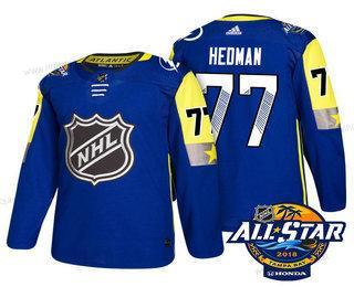 Herrar Tampa Bay Lightning #77 Victor Hedman Blå 2018 NHL All-Star Stitched Ice Hockey Tröjor