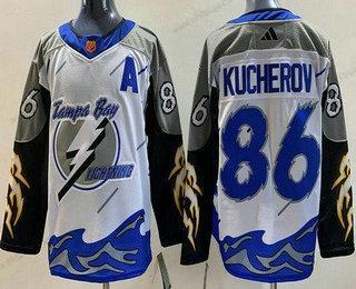 Herrar Tampa Bay Lightning #86 Nikita Kucherov Vit 2022 Omvänd Retro Autentisk Tröjor