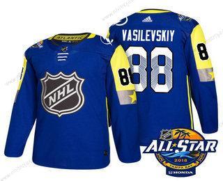 Herrar Tampa Bay Lightning #88 Andrei Vasilevskiy Blå 2018 NHL All-Star Stitched Ice Hockey Tröjor