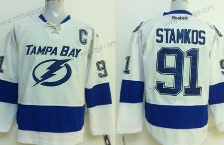 Herrar Tampa Bay Lightning #91 Steven Stamkos New Vit Tröjor