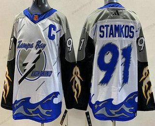 Herrar Tampa Bay Lightning #91 Steven Stamkos Vit 2022 Omvänd Retro Autentisk Tröjor