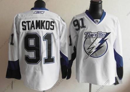 Herrar Tampa Bay Lightning #91 Steven Stamkos Vit Tröjor