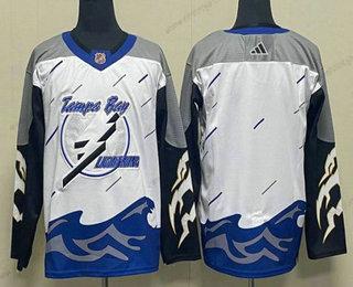 Herrar Tampa Bay Lightning Blank Vit 2022 Omvänd Retro Stitched Tröjor