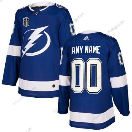 Herrar Tampa Bay Lightning Skräddarsydda 2022 Blå Stanley Cup Final Patch Stitched Tröjor