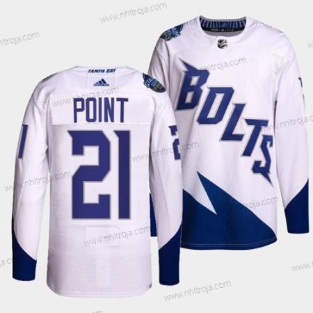 Herrar Tampa Bay Lightning#21 Brayden Point 2022 Vit Stadium Series Breakaway Stitched Tröjor