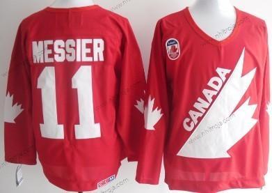 Herrar Team Kanada #11 Mark Messier 1991 Olympic Röd Retro CCM Tröjor