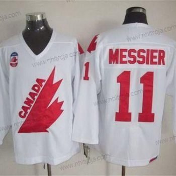 Herrar Team Kanada #11 Mark Messier 1991 Olympic Vit CCM Vintage