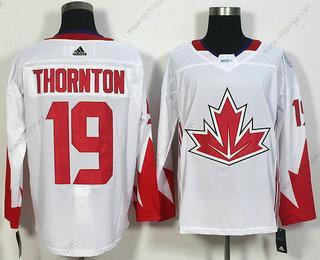 Herrar Team Kanada #19 Joe Thornton Vit 2016 World Cup Of Hockey Game Tröjor