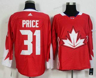 Herrar Team Kanada #31 Carey Price Röd 2016 World Cup Of Hockey Game Tröjor