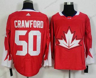 Herrar Team Kanada #50 Corey Crawford Röd 2016 World Cup Of Hockey Game Tröjor