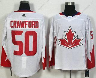 Herrar Team Kanada #50 Corey Crawford Vit 2016 World Cup Of Hockey Game Tröjor