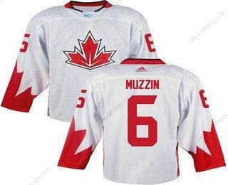 Herrar Team Kanada #6 Jake Muzzin Vit 2016 World Cup Stitched NHL Tröjor