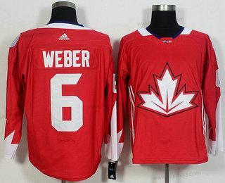 Herrar Team Kanada #6 Shea Weber Röd 2016 World Cup Of Hockey Game Tröjor