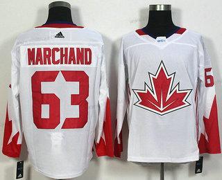 Herrar Team Kanada #63 Brad Marchand Vit 2016 World Cup Of Hockey Game Tröjor