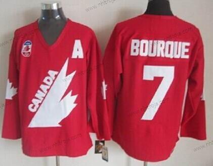 Herrar Team Kanada #7 Ray Bourque 1991 Olympic Röd Retro CCM Tröjor