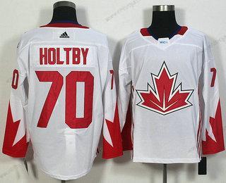 Herrar Team Kanada #70 Braden Holtby Vit 2016 World Cup Of Hockey Game Tröjor