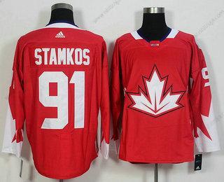 Herrar Team Kanada #91 Steven Stamkos Röd 2016 World Cup Of Hockey Game Tröjor