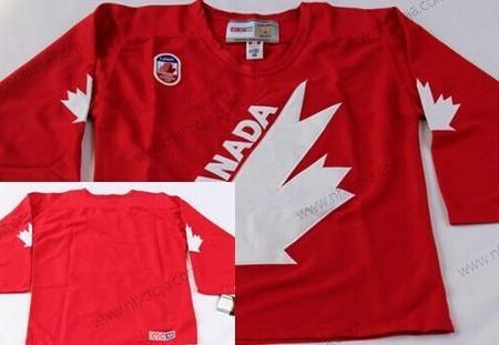 Herrar Team Kanada Blank 1991 Olympic Röd Retro CCM Tröjor