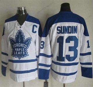 Herrar Toronto Maple Leafs #13 Mats Sundin 1998-99 Vit CCM Vintage Tröjor