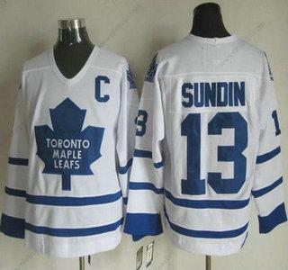 Herrar Toronto Maple Leafs #13 Mats Sundin 2000-01 Vit CCM Vintage Tröjor