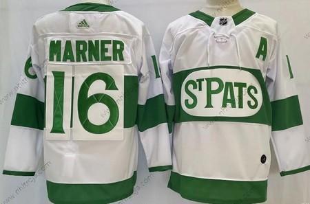 Herrar Toronto Maple Leafs #16 Mitch Marner Vit 2019 St Pats Autentisk Tröjor