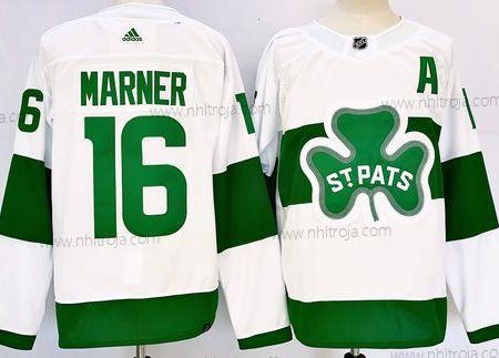 Herrar Toronto Maple Leafs #16 Mitch Marner Vit St Patricks Autentisk Tröjor