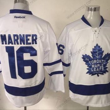 Herrar Toronto Maple Leafs #16 Mitchell Marner Vit 2016-17 100th Jubileum Stitched Reebok Hockey Borta Tröjor