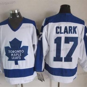 Herrar Toronto Maple Leafs #17 Wendel Clark 1982-83 Vit CCM Vintage Tröjor