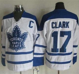 Herrar Toronto Maple Leafs #17 Wendel Clark 1998-99 Vit CCM Vintage Tröjor