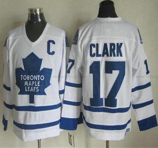 Herrar Toronto Maple Leafs #17 Wendel Clark 2000-01 Vit CCM Vintage Tröjor