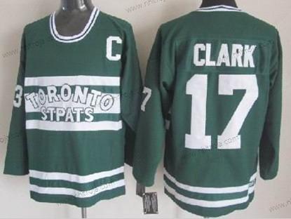 Herrar Toronto Maple Leafs #17 Wendel Clark Grön Retro CCM Tröjor