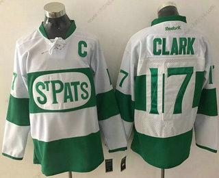 Herrar Toronto Maple Leafs #17 Wendel Clark Vit 2017 St. Patrick’S Day Grön Stitched NHL Reebok Hockey Tröjor