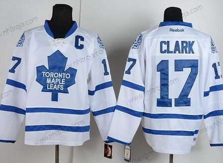 Herrar Toronto Maple Leafs #17 Wendel Clark Vit Retro CCM Tröjor