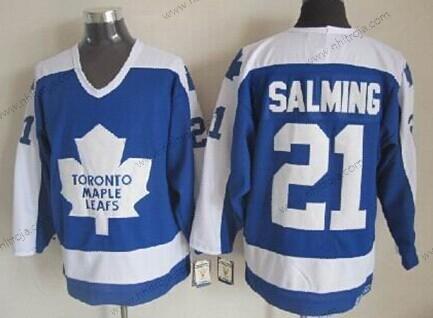 Herrar Toronto Maple Leafs #21 Borje Salming Blå With Vit Retro CCM Tröjor