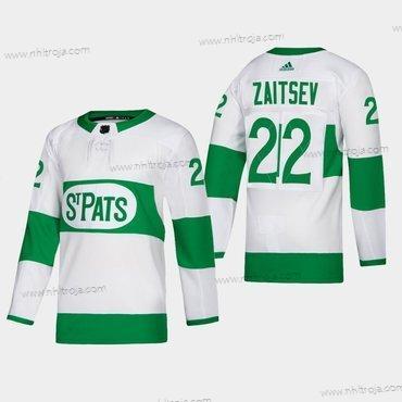 Herrar Toronto Maple Leafs #22 Nikita Zaitsev St. Pats Road Autentisk Player Vit Tröjor