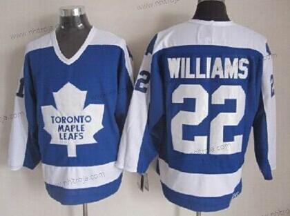 Herrar Toronto Maple Leafs #22 Tiger Williams Blå With Vit Retro CCM Tröjor