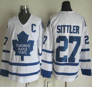 Herrar Toronto Maple Leafs #27 Darryl Sittler 2000-01 Vit CCM Vintage Tröjor