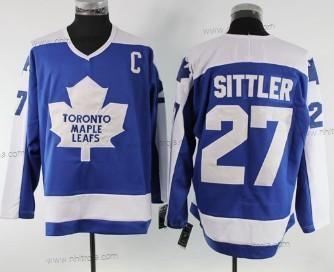 Herrar Toronto Maple Leafs #27 Darryl Sittler Blå With Vit Retro CCM Tröjor