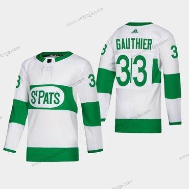 Herrar Toronto Maple Leafs #33 Frederik Gauthier St. Pats Road Autentisk Player Vit Tröjor