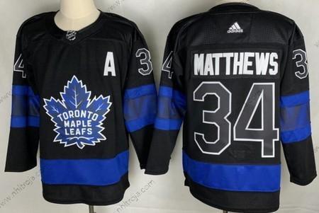 Herrar Toronto Maple Leafs #34 Auston Matthews Svart X Drew House Inside Out Stitched Tröjor