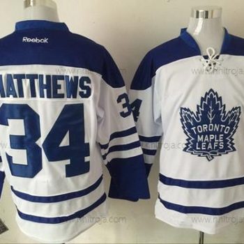 Herrar Toronto Maple Leafs #34 Auston Matthews Vit Tredje tröjan Stitched NHL Reebok Hockey Tröjor