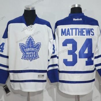 Herrar Toronto Maple Leafs #34 Auston Matthews Vit Tredje tröjan Stitched NHL Tröjor