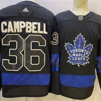 Herrar Toronto Maple Leafs #36 Jack Campbell Svart X Drew House Inside Out Stitched Tröjor