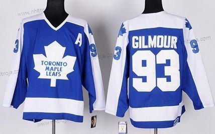 Herrar Toronto Maple Leafs #93 Doug Gilmour Blå With Vit Retro CCM Tröjor