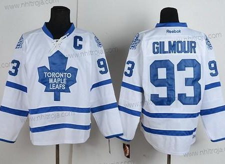 Herrar Toronto Maple Leafs #93 Doug Gilmour Retro Vit Blå CCM Tröjor