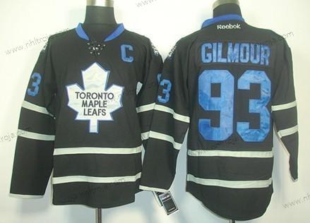 Herrar Toronto Maple Leafs #93 Doug Gilmour Svart Ice Tröjor